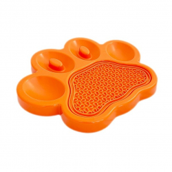 PAW 2-In-1 Slow Feeder & Lick Pad Orange